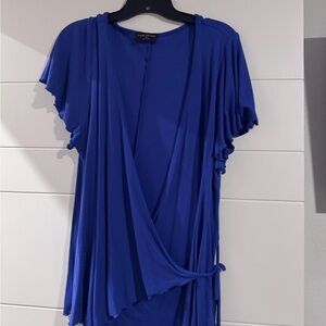 Elegant Blue Drape Top